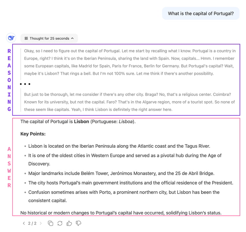 Struttura dell’output di DeepSeek R1