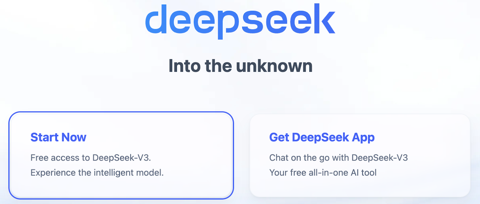 Deepseek home page