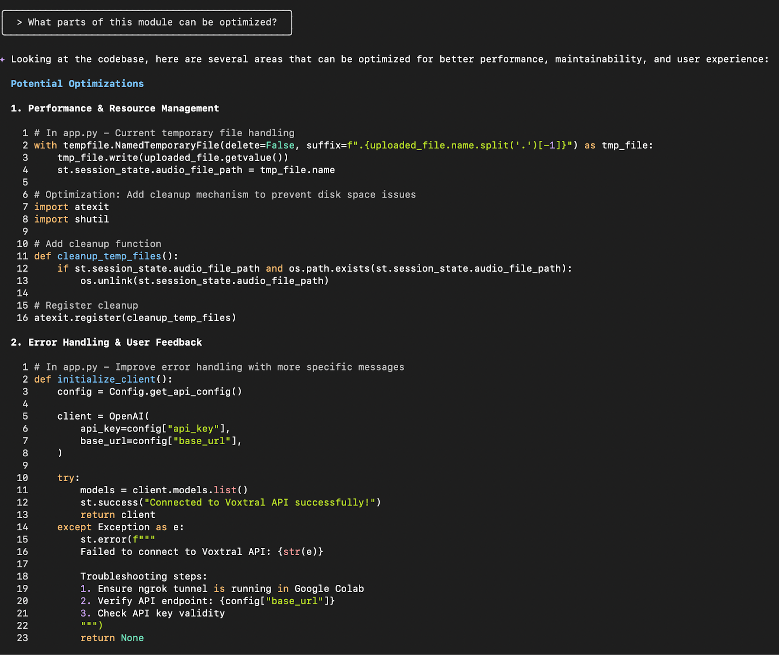 Refactoring et optimisation du code
