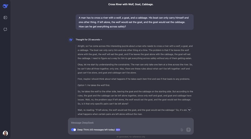 deepseek deepthink logic problem