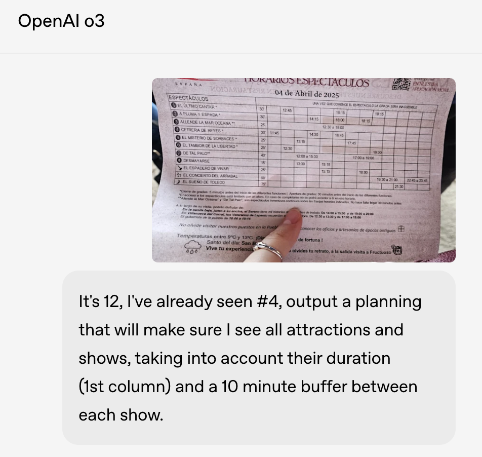 OpenAI o3 problème de raisonnement visuel avec conflits d'horaires