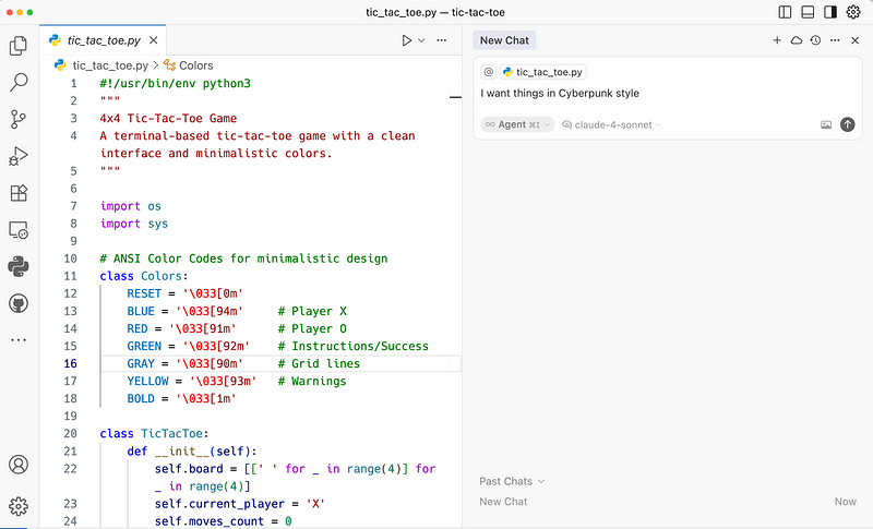 Cursor IDE interface showing code editor with AI chat panel and code suggestions