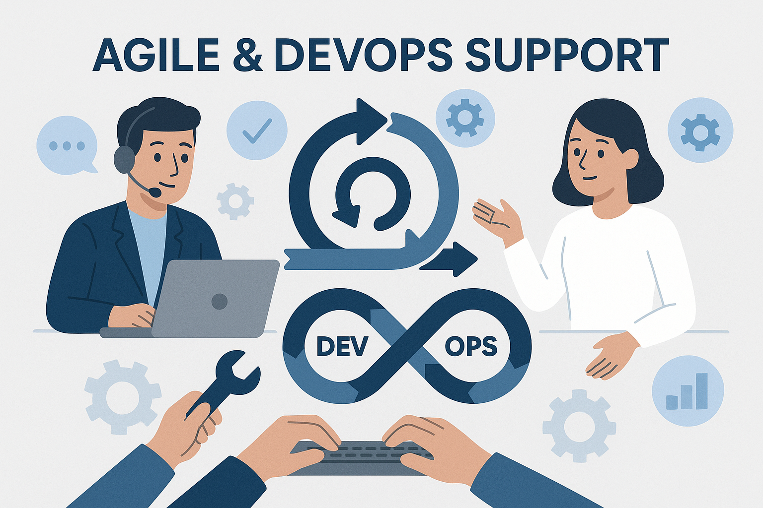 Imagem das práticas Agile e DevOps.