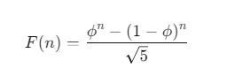 Công thức Binet trong dãy Fibonacci bằng python.