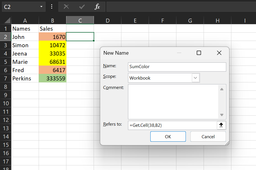 Entering details in name manager