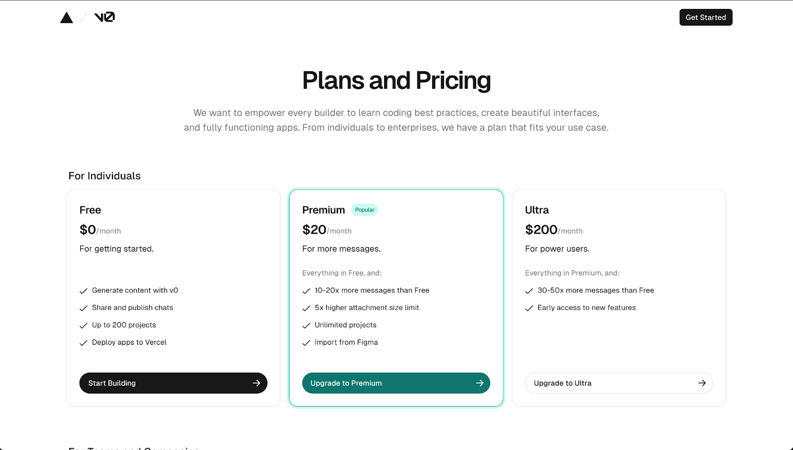 vo vercel pricing