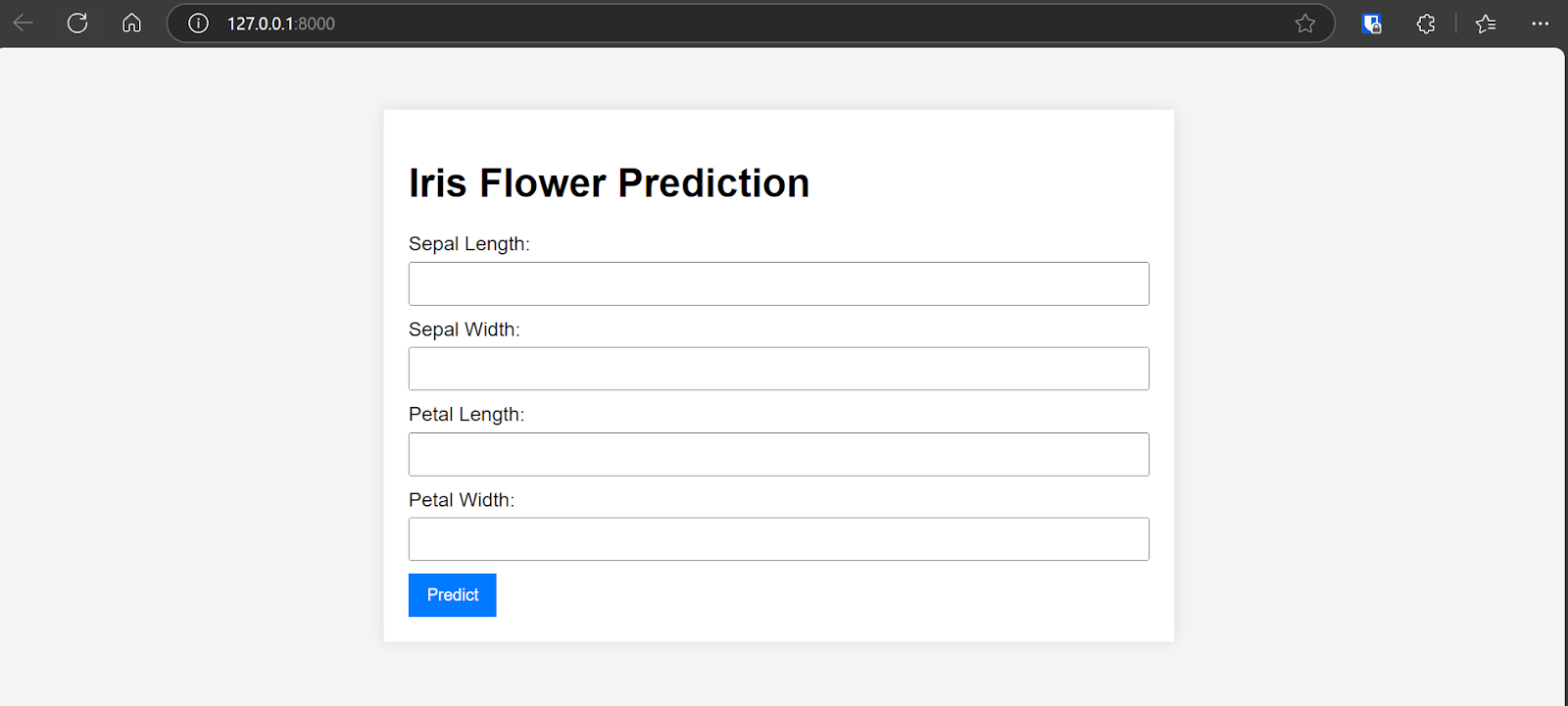 Machine learning application with custom user interface.