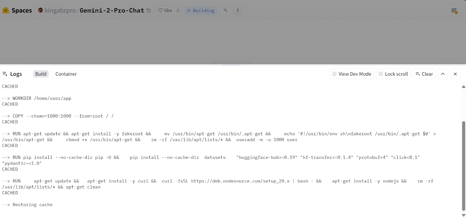 Docker image and installing the dependencies