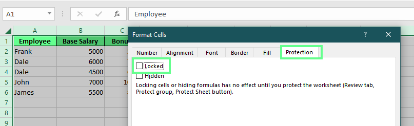 Bloquear celdas específicas en excel