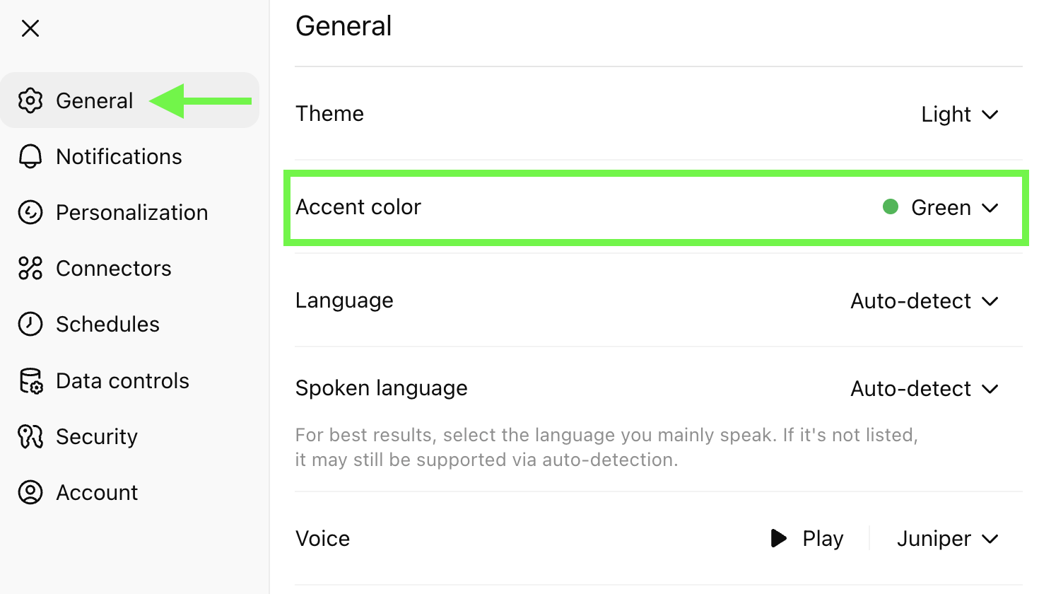 how to change the chat color in chatgpt
