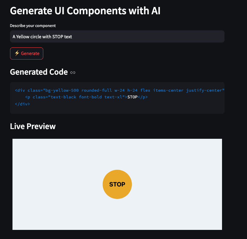 Code generation and live preview using DeepSeek V3-0324