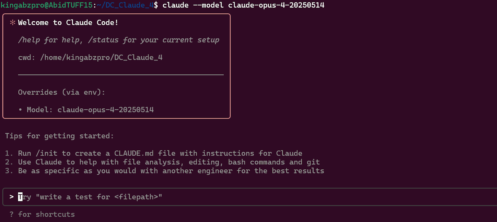 Using Claude Code with Opus 4