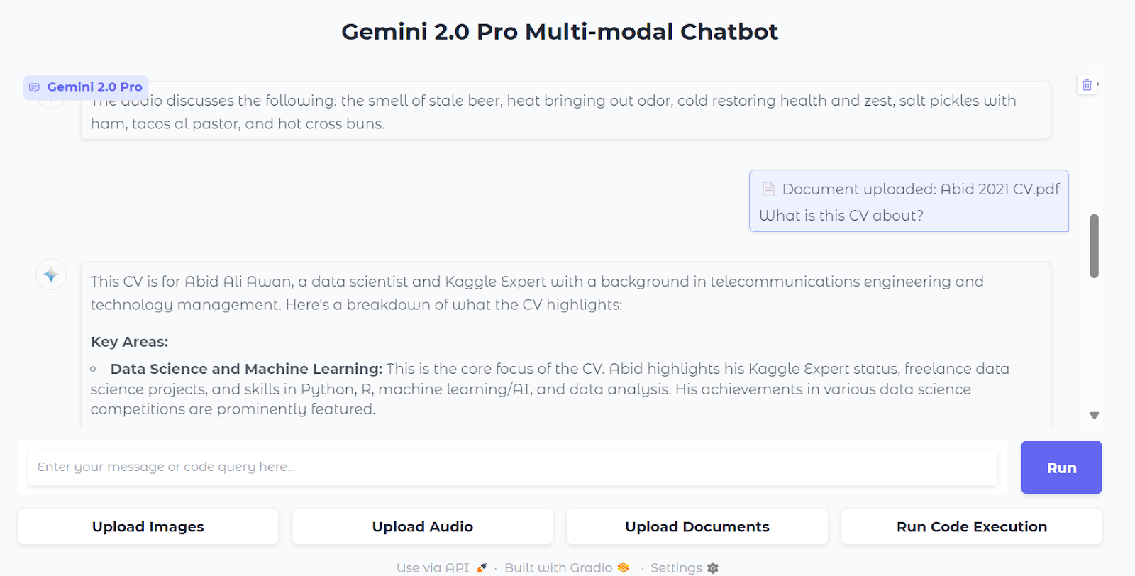 Uploading documents to Gemini 2.0 pro