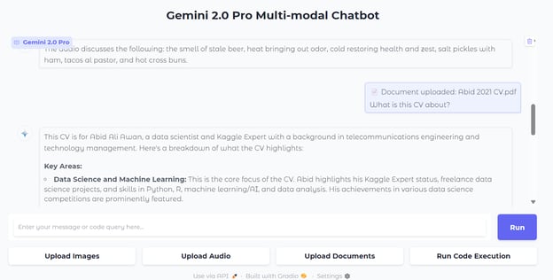 Uploading documents to Gemini 2.0 pro
