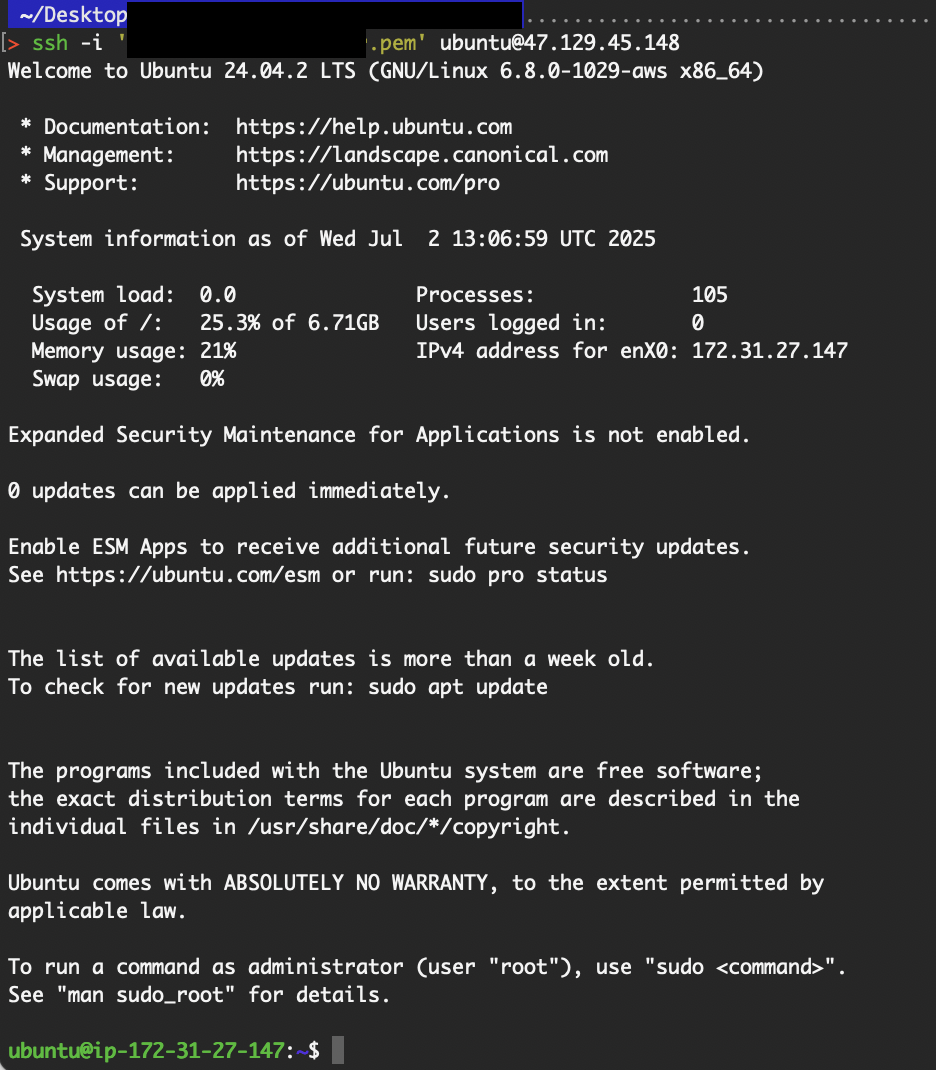 SSH into the Ubuntu EC2 instance