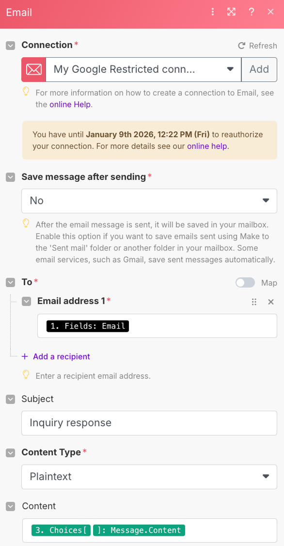 Enviar un correo electrónico