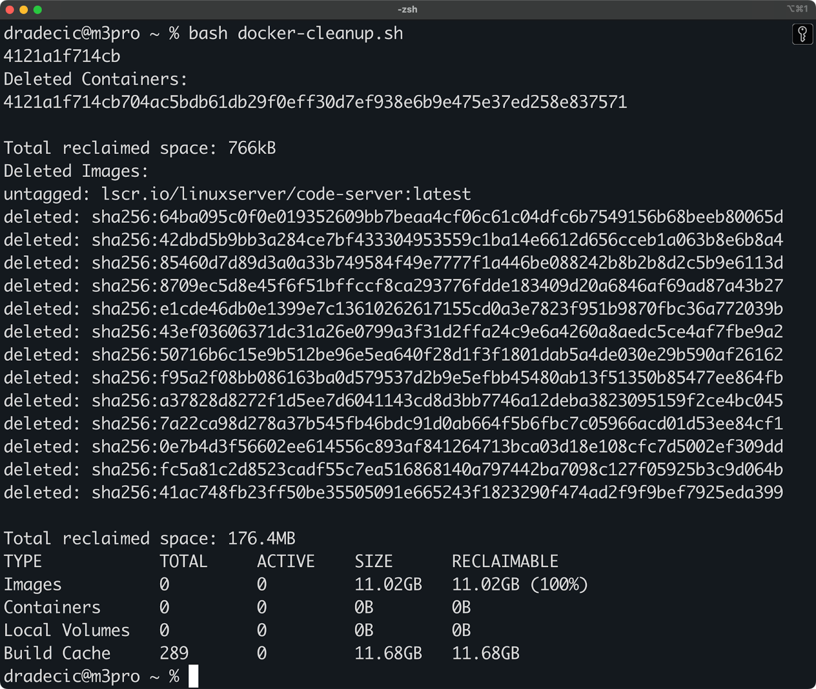 Image 16 - Automated script for Docker cleanup