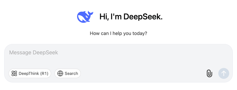 L’interfaccia predefinita V3 di DeepSeek
