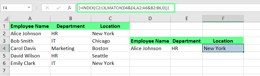 Correction de l'erreur #Value dans INDEX MATCH dans Excel.