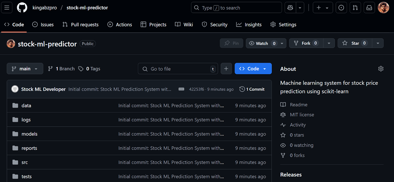 The GitHub repository created by Claude Code using the Opus 4 model.