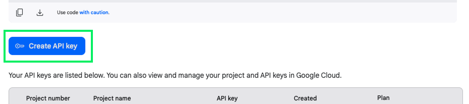 Erstellen eines API-Schlüssels in der Google Cloud-Konsole