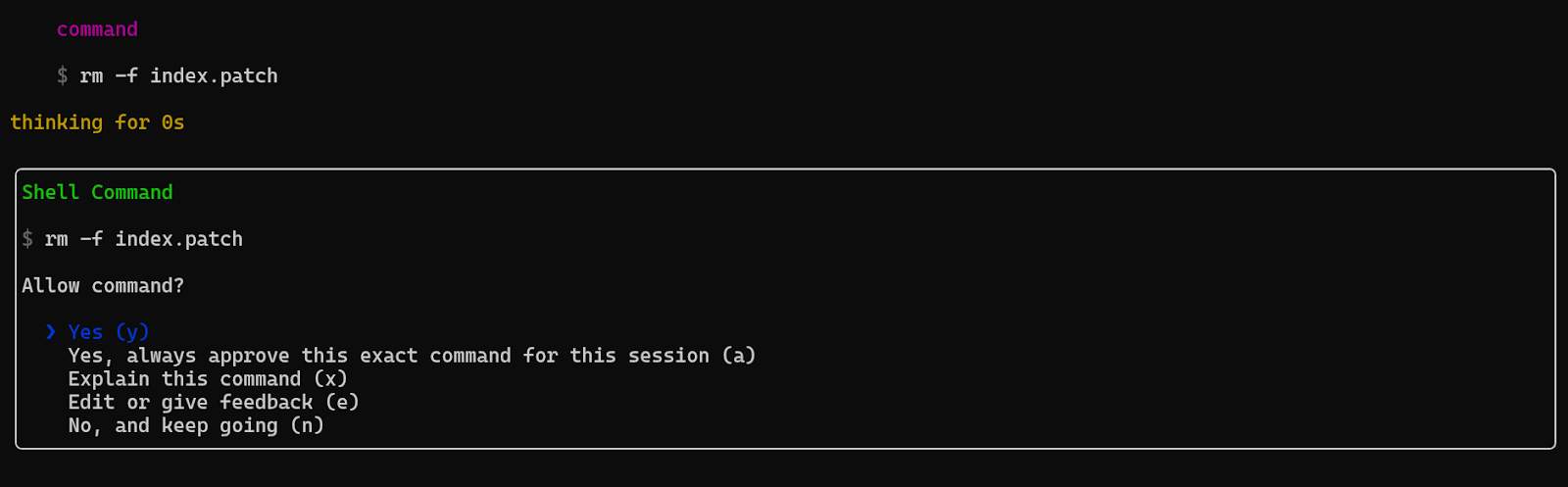 providing permission to run the shell command