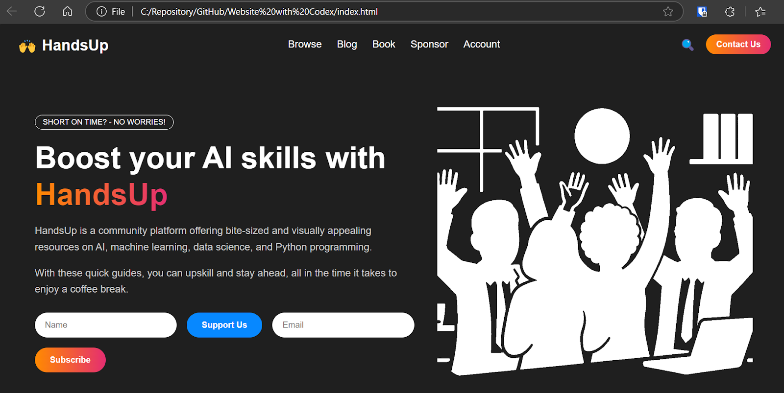 HandsUp static website