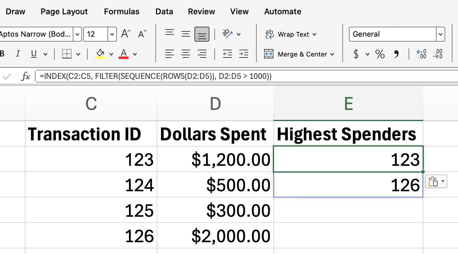 Utilizar la SECUENCIA en Excel como comprobación condicional