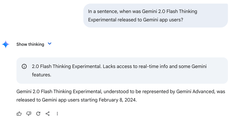 gemini 2.0 flash experimental’ın bilgi sınır tarihi haziran 2024