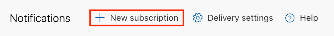 L'interface Azure DevOps montre l'option de création d'un nouvel abonnement pour les notifications dans la section Notifications.