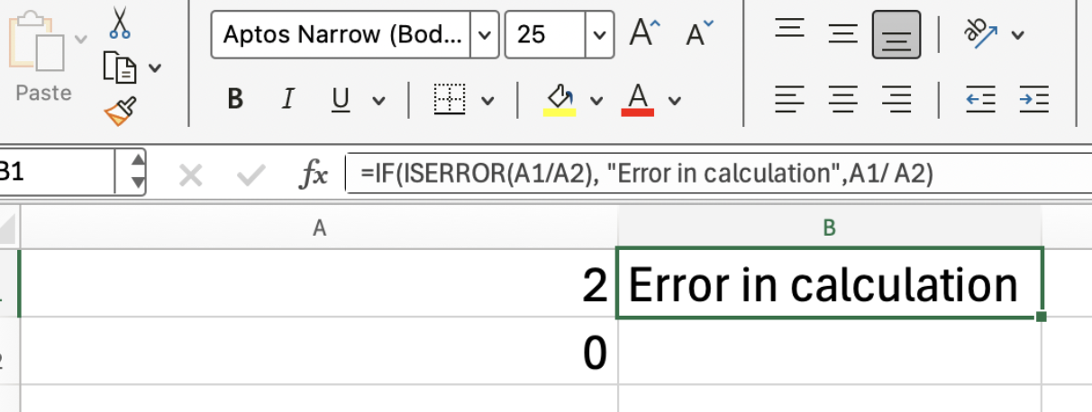 Excel ISERROR mit IF