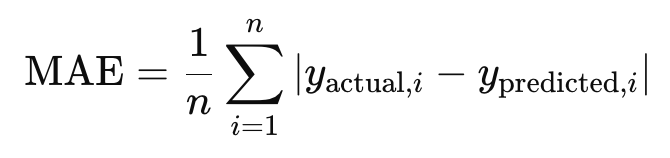 Mean absolute error formula