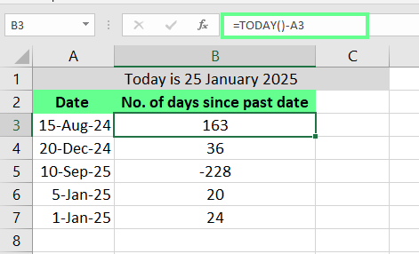 Encuentra los días que faltan desde la fecha con la función HOY() en Excel