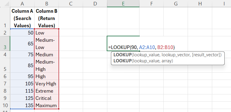 lookup example
