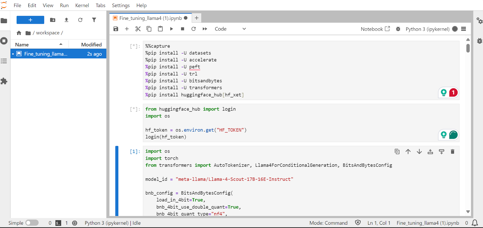 jupyter lab instance create from runpod