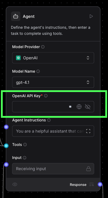 Setting up the agent component