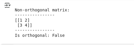 Ausgabe für nicht-orthogonale Matrix