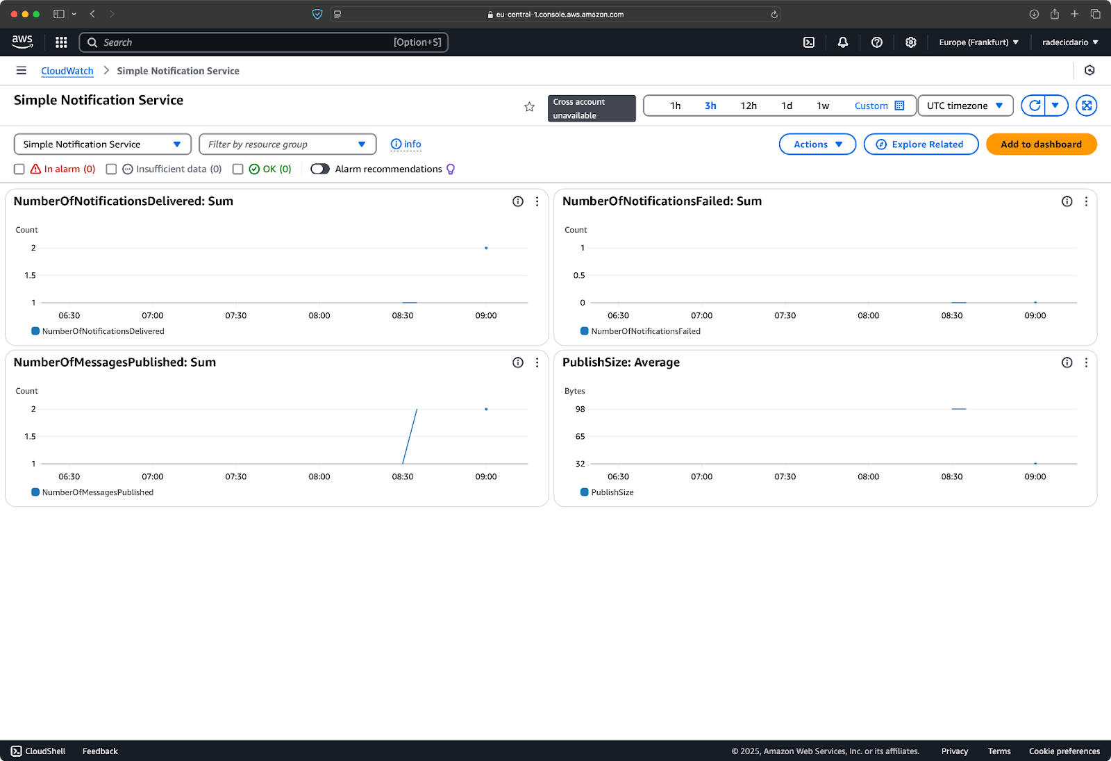 Image 29 - Default Cloudwatch dashboard for SNS