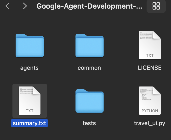 summary.txt dentro da pasta do projeto