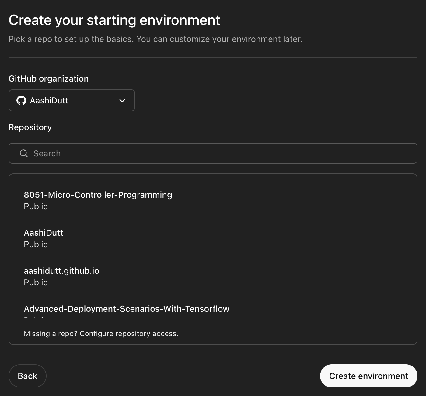 Selecione Repo para o Codex da OpenAI