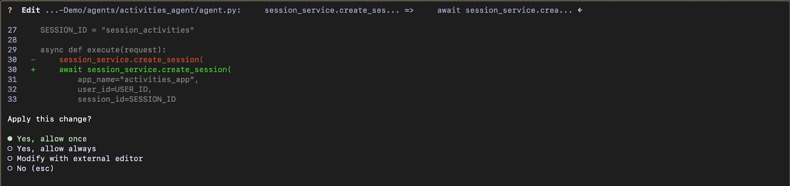 Adaptação às alterações feitas para resolver o problema com a CLI do Gemini