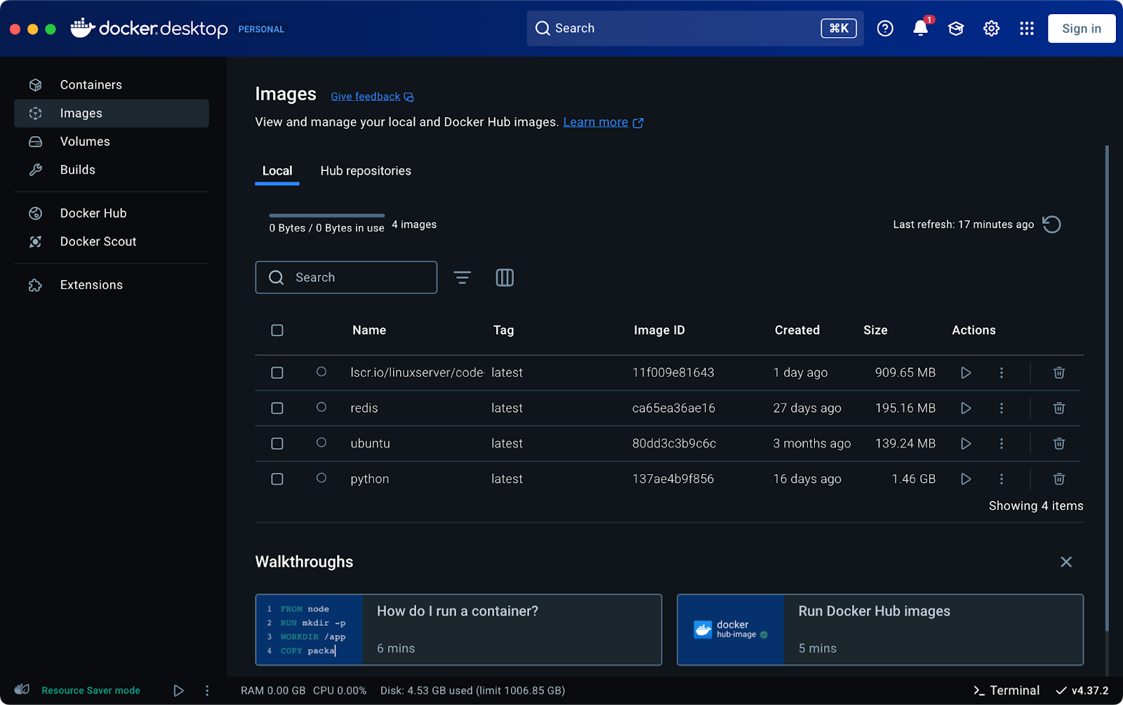 List of Docker images