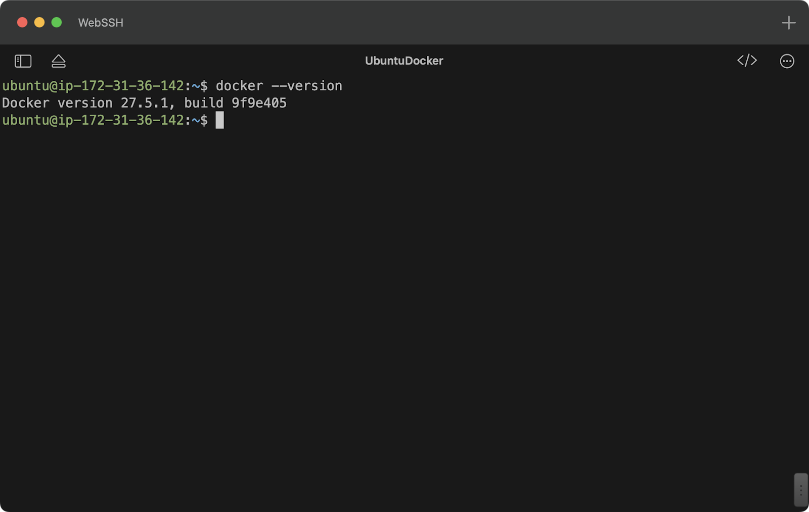 Installed Docker version