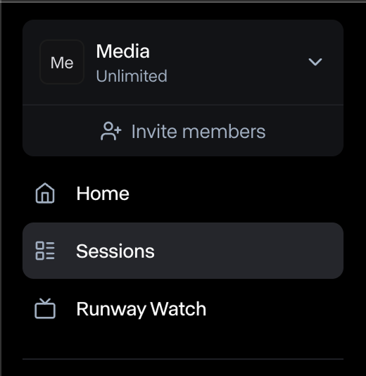 runway gen 4 sesions tab