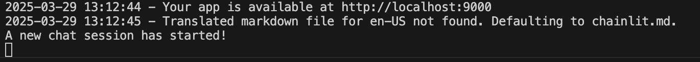 @cl.on_chat_start chainlit output