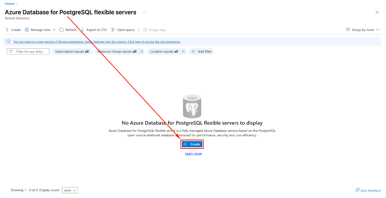 Imagem com uma captura de tela da interface do Portal do Azure mostrando as etapas para criar um novo servidor flexível PostgreSQL (02).