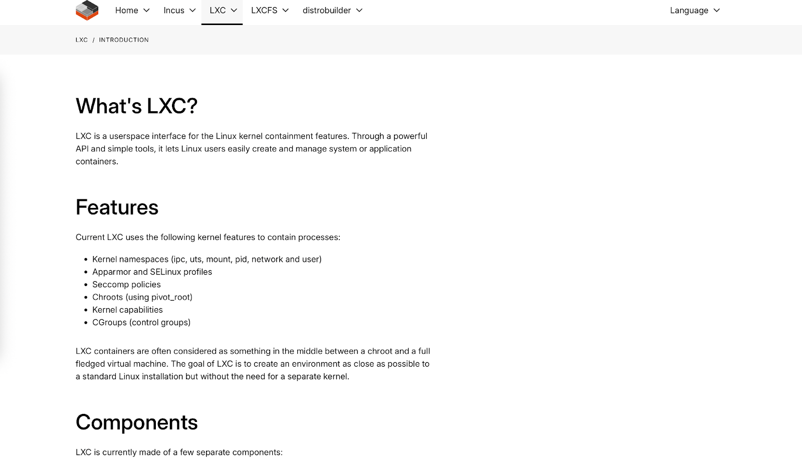Bild 5 – LXC-Startseite