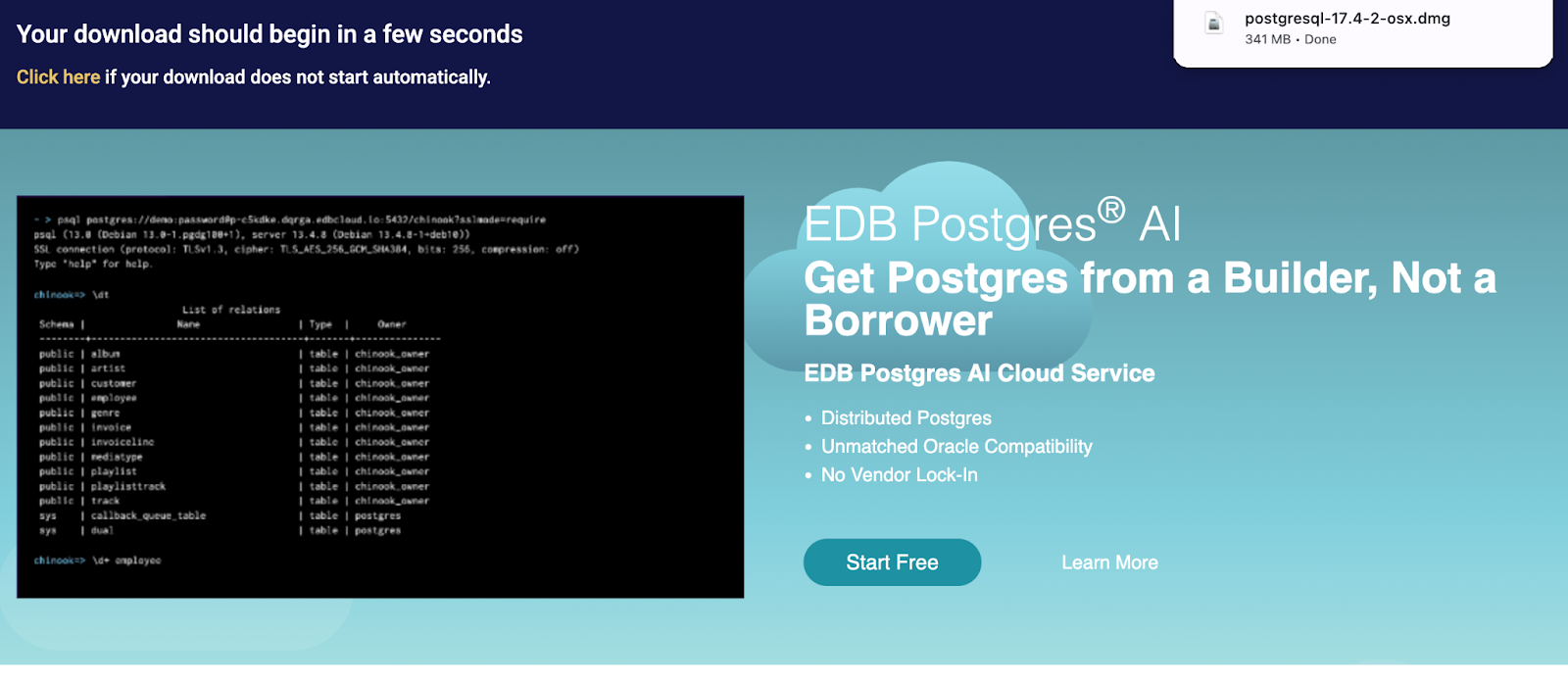 Download beginning for PostgreSQL on Mac