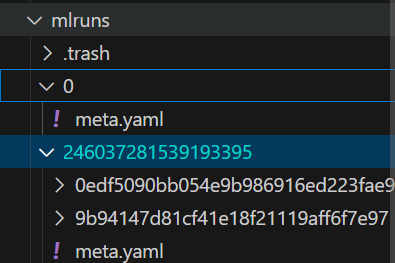 MLflow MLruns in project.
