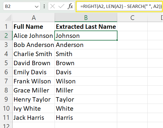 Spalten alphabetisch nach dem Nachnamen sortieren, wenn der Nachname in Excel an erster Stelle steht.